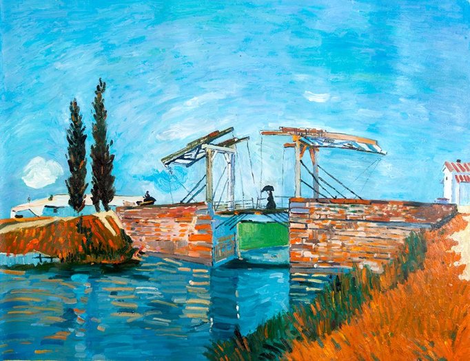 Bridge at Arles van Gogh Wall Art || Bridge selling at Arles Canvas Print ||Multiple Sizes Wrapped Canvas on Wooden Frame