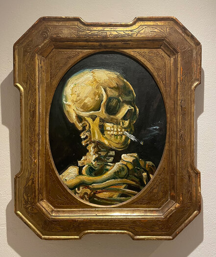 Van Gogh Skull canvas orders print in baroque frame