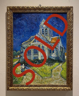 The Church at Auvers framed Van Gogh replica, hand-painted in oil on canvas