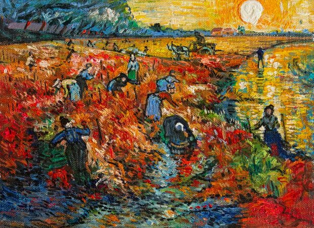 Red Vineyard framed Van Gogh | Van Gogh Studio