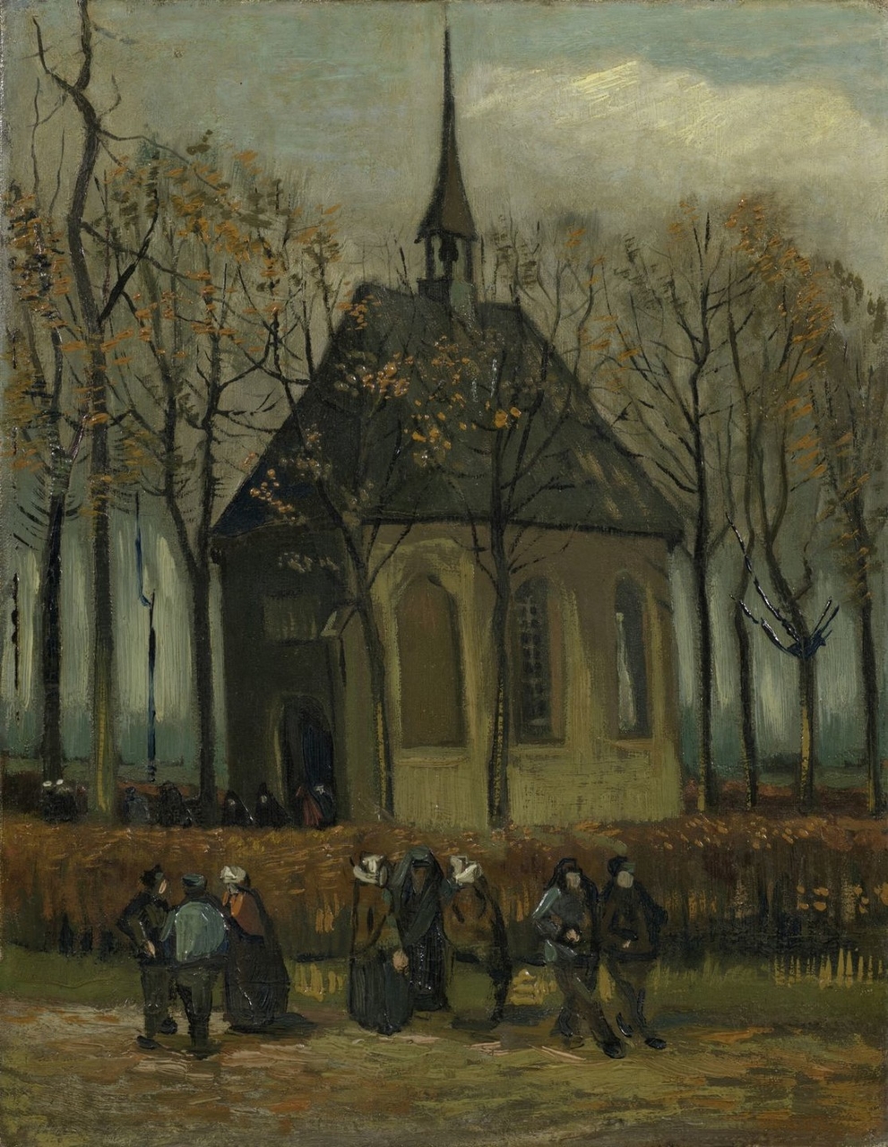 Congregation Leaving The Reformed Church Van Gogh Studio