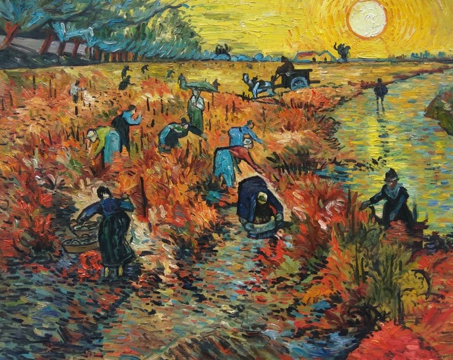 De Rode Wijngaard Van Gogh reproductie