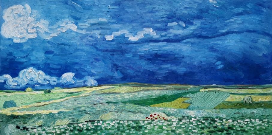 Wheat Field under Thunderclouds Van Gogh oil painting reproduction